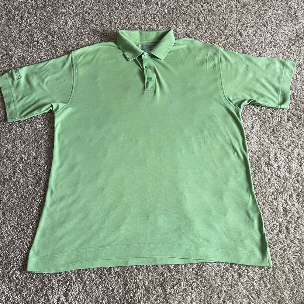 Cutter & Buck Green CB DryTec Short Sleeve Collard Golf Polo;SZ L;Good Condition - Picture 1 of 16
